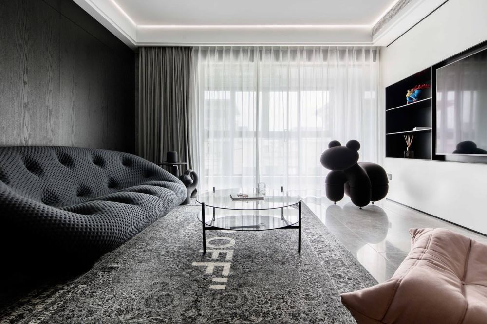 广州装修设计香颂美地120平米三居-现代简约风格室内家装案例效果图