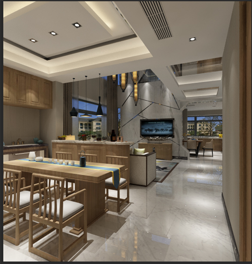 现代前卫风格室内装修效果图-金色家园三居123平米-厨餐厅