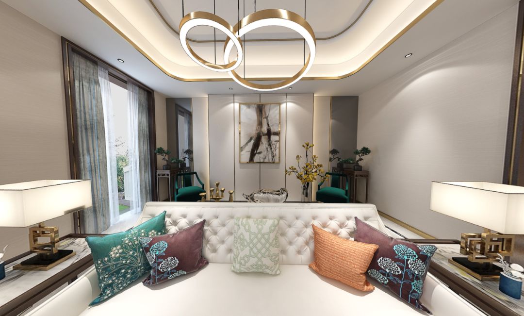 装修案例欧式轻奢风格室内装修效果图-客厅沙发